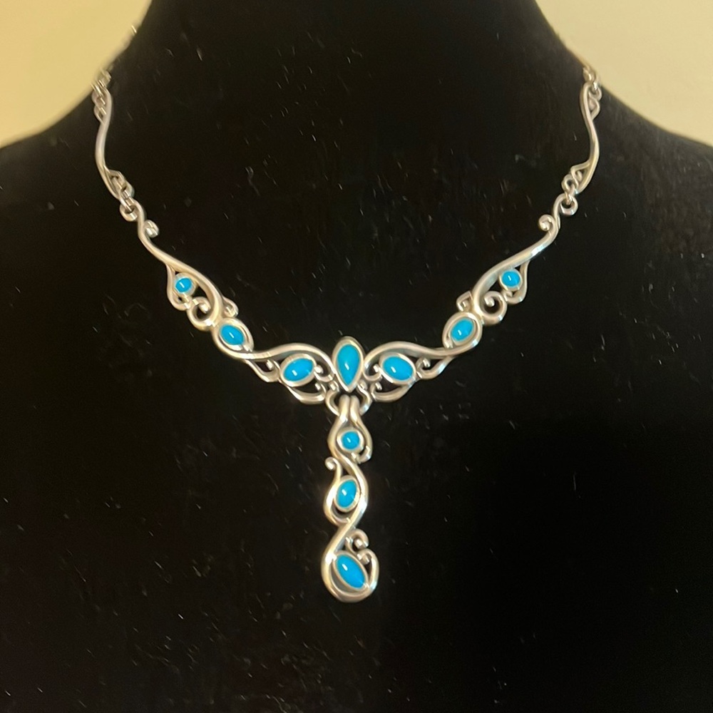 Carolyn Pollack sleeping beauty turquoise and sterling silver necklace